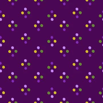 Pom poms of seamless pattern. Hand drawn cute background. Stock Illustration