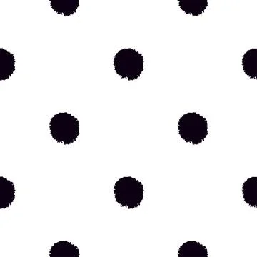 Pom poms of seamless pattern. Hand drawn cute background. Stock Illustration