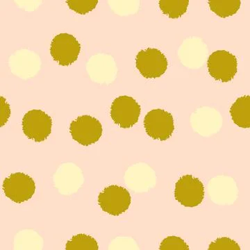 Pom poms of seamless pattern. Hand drawn cute background. Stock Illustration