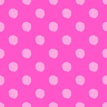 Pom poms of seamless pattern. Hand drawn cute background. Stock Illustration