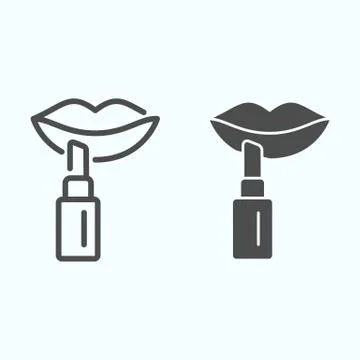 Pomade line and solid icon. Lipstick vector illustration isolated on white Stock Illustration