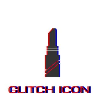 Pomade lipstick icon flat. Stock Illustration