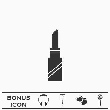 Pomade lipstick icon flat. Stock Illustration