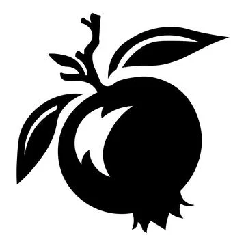 Pomegranate black vector icon on white background Stock Illustration