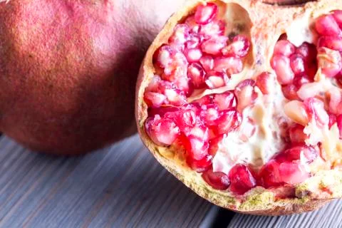 Pomegranate in close up Stock Photos