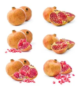 Pomegranate collage Stock Photos