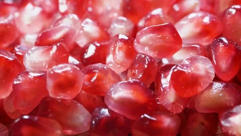 Pomegranate In Extreme Close Up Video stock 97300756