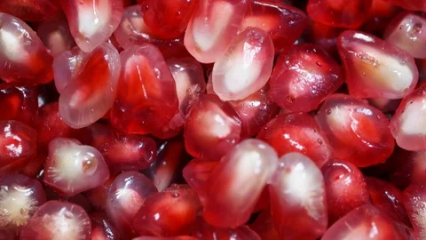 Pomegranate In Extreme Close Up Stock Footage 97308680