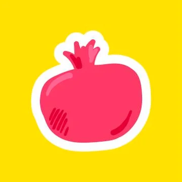 Pomegranate fruit flat vector illustration Stock Illustration