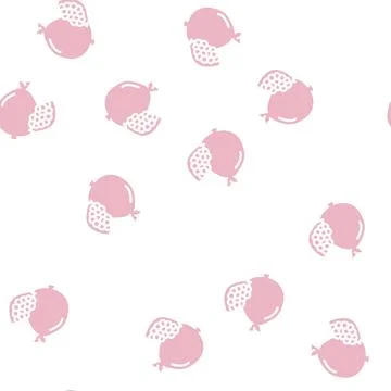 Pomegranate fruit glyph vector seamless pattern Illustrazione stock