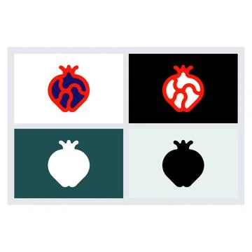 Pomegranate Fruit Logo Icon Vector Set Ilustración de archivo