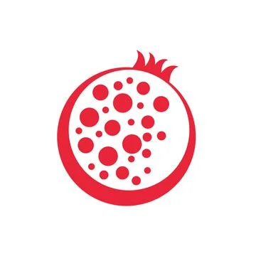 Pomegranate fruit logo vector Stock Illustration