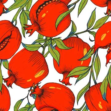 Pomegranate fruit pattern Stock-Illustration