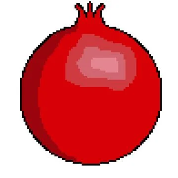 Pomegranate fruit pp pixel icon Stock Illustration