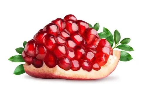 Pomegranate fruit segment isolated Stock Photos