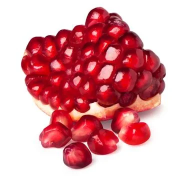 Pomegranate fruit segment isolated Stock Photos