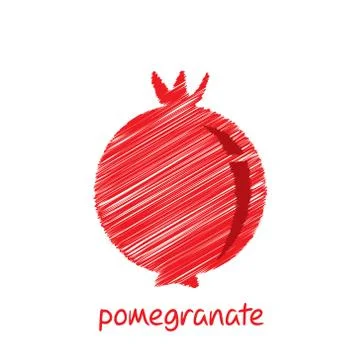 Pomegranate fruit, sketch design vector Ilustração Stock