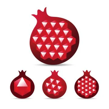Pomegranate with gemstone ruby garnet seed Stock Illustration