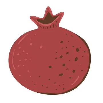 Pomegranate icon. Flat Vector fruit illustration. Isolated on white for eas.. Stock Illustration