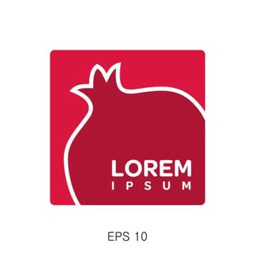 Pomegranate icon logo. Stock Illustration