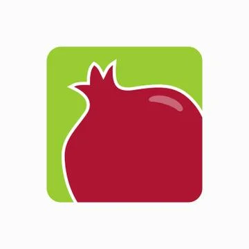 Pomegranate icon simple flat vector illustration. Fresh pomegranate sign Stock Illustration