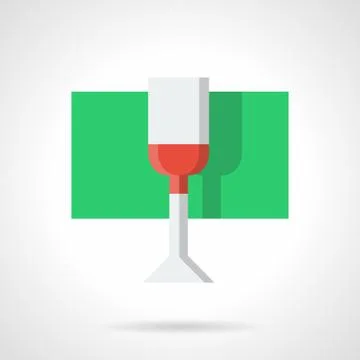 Pomegranate juice glass flat color vector icon Stock Illustration
