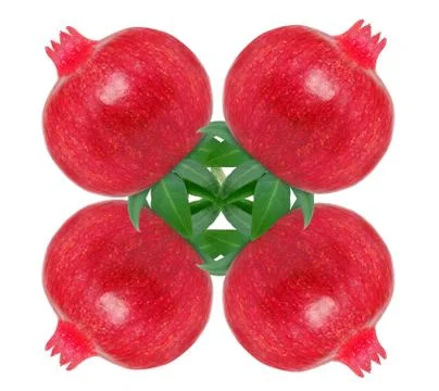 Pomegranate with leaf Stock Photos