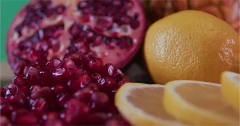 Pomegranate, Lemon &amp; Pineapple Video stock 165124213