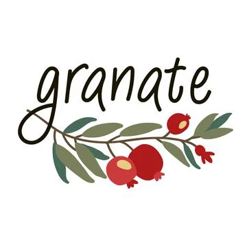 Pomegranate logo. Granate emblem. Vector garnet. Stock Illustration