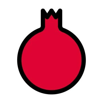 Pomegranate outline icon. Editable stroke. Vector graphics Stock Illustration