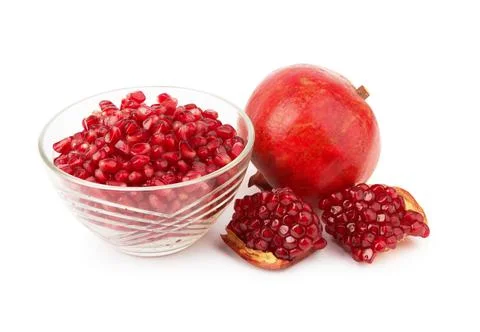Pomegranate path isolated on a white Stock Photos