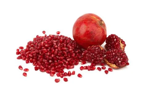 Pomegranate path isolated on a white Stock Photos