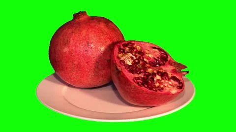 Pomegranate on plate Stock Footage 48118767
