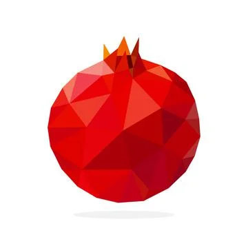 Pomegranate polygon art image. vector illustration Stock Illustration