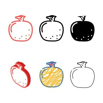 Pomegranate red color icon vector series Stock Illustration