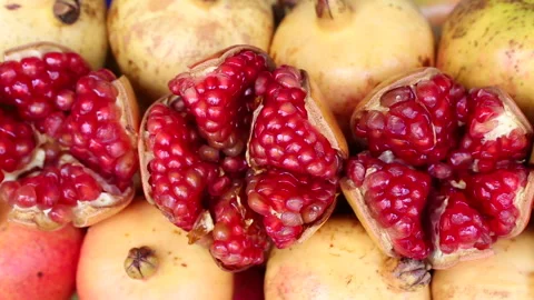 Pomegranate red seed fruit Stock Footage 159142034