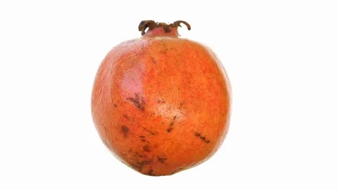 Pomegranate rotate on a white background Stock Footage 120594825