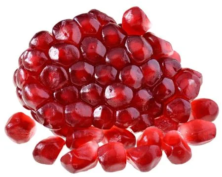Pomegranate with scattered grain isolated Stock Photos