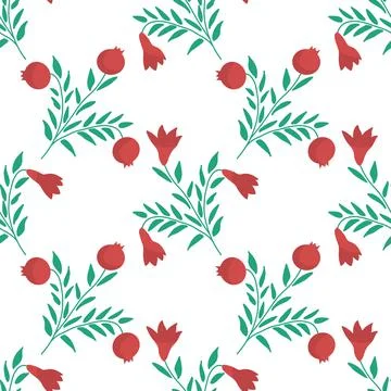 Pomegranate seamless pattern Stock Illustration