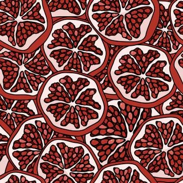 Pomegranate seamless pattern on transparent backdrop stock vector illustratio Stock Illustration