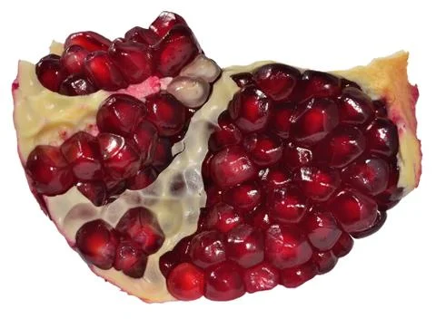 Pomegranate section on a white Stock Photos