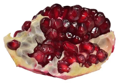 Pomegranate section on a white Stock Photos