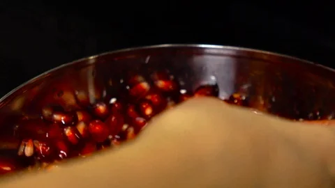 Pomegranate seeds close up Stock Footage 99315587