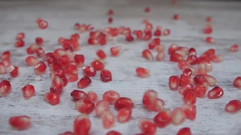 Pomegranate seeds fruit falling  Video stock 144917074