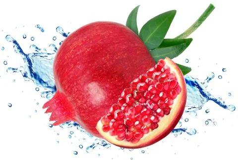 Pomegranate splash Stock Photos