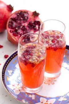 Pomegranate spritzer Stock Photos