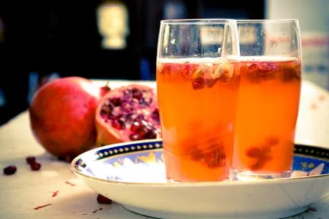 Pomegranate spritzer Stock Photos
