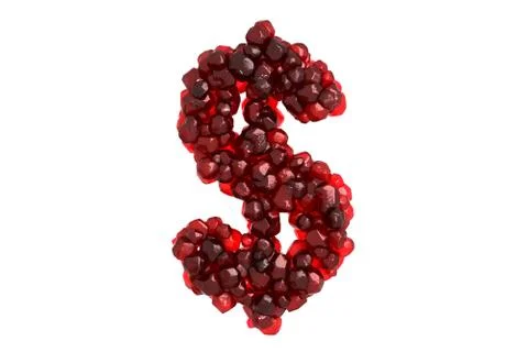 Pomegranate symbol $ on white background Stock Illustration