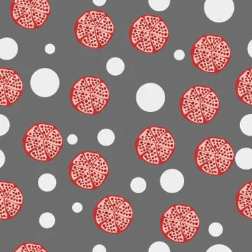 Pomegranate vector seamless pattern Stock Illustration