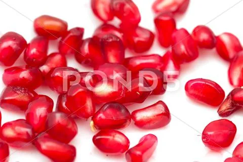 Pomegranate on a white background. macro Stock Photos